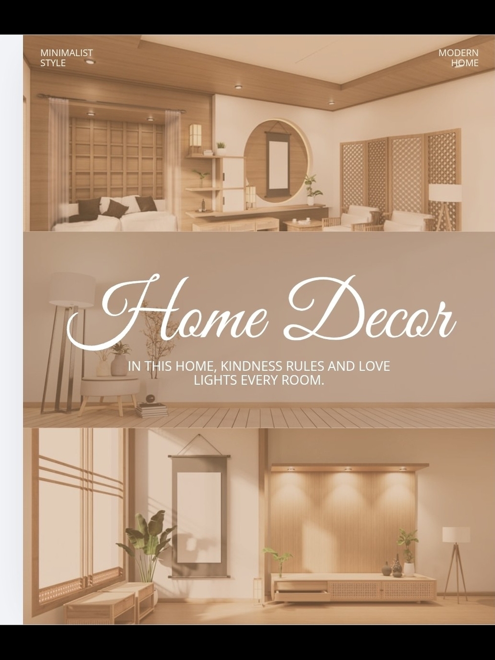 Neutral Home Decor Art Print — 'Home Decor' Typography